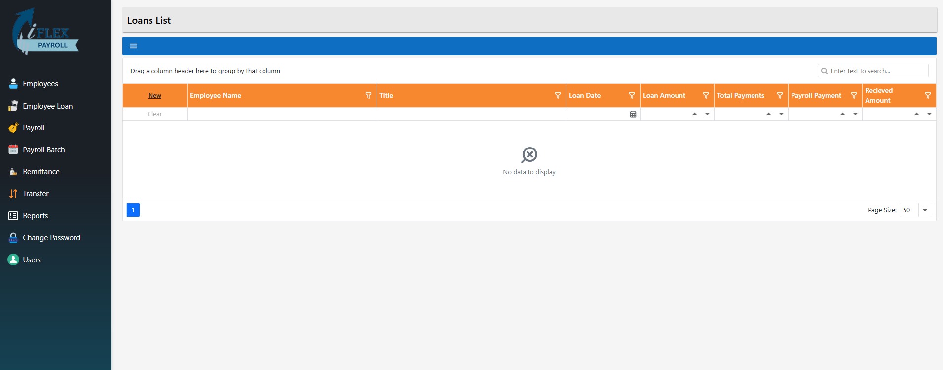 Loans List page