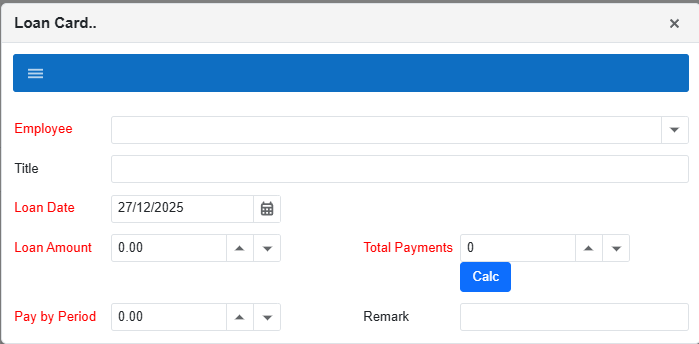 Loan Card popup empty