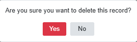 Delete confirmation popup