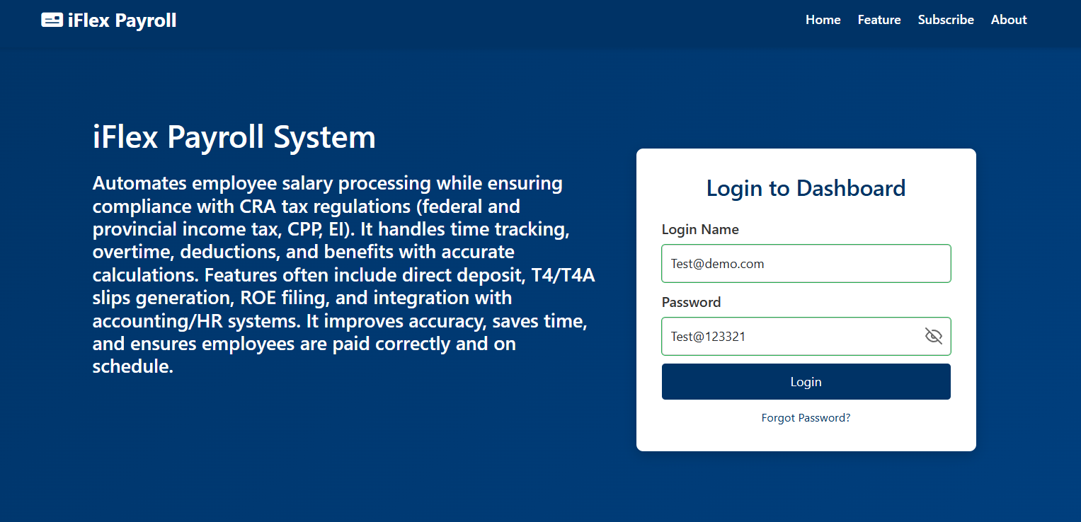 Login fields showing where to enter email and password